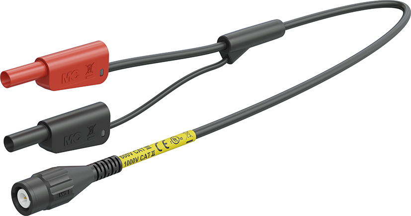 4 mm BNC-adapterkabel 100 cm - XLAM-SLK-4N-SILI-SC05
