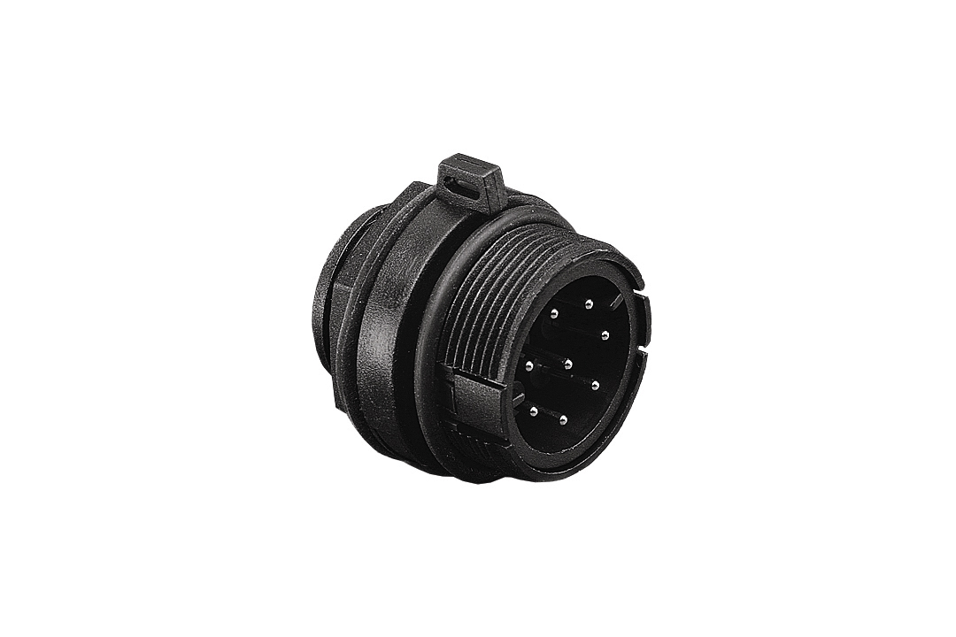 Mini Series Panel Mount Connector Body With Sealing Cap Retaining Clip
