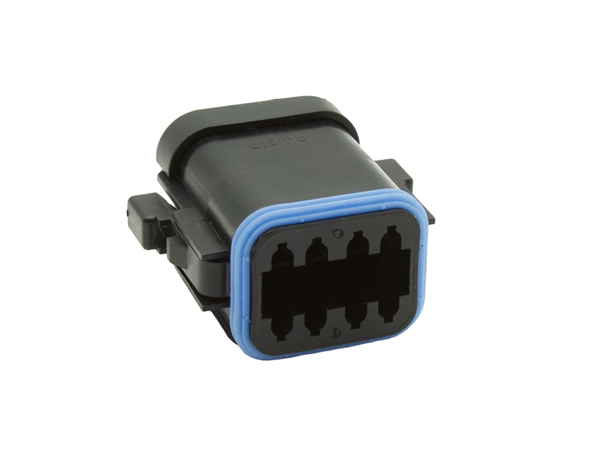 8 Contacts Male Standard Rectangular Black Connector - PEC