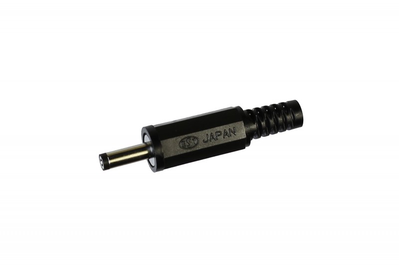 Voedingsstekker, rechte uitvoering, met soldeer ogen Ø 3,0 x 1,1 mm