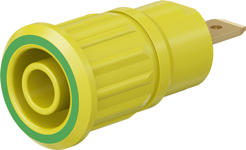 4 mm veiligheidssocket groen/geel - SEB4-F groen/geel