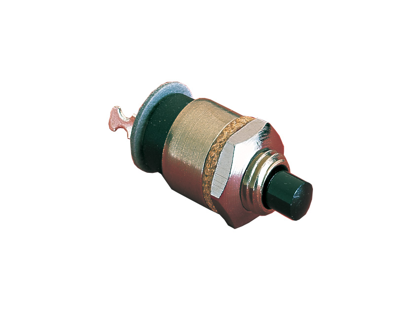 Brass Chrome Plated Push Button Switch Rear Panel Mount Black Button S.P. Push To Make Slow Momentary Action 9.9mm Diameter