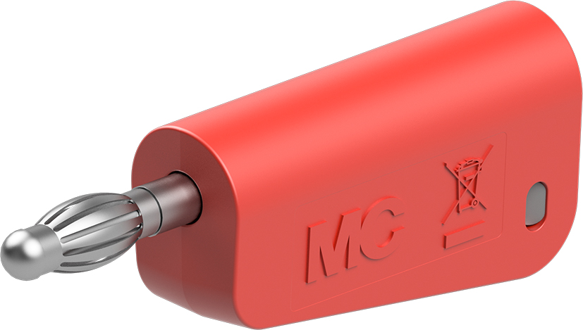 4 mm stekker compleet rood - LM-4N-39 rood