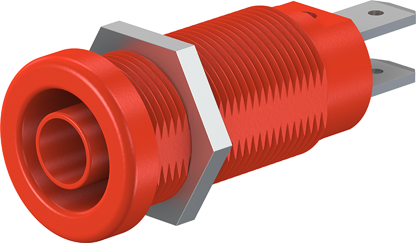 4 mm paneelmontage stopcontact rood - XEB-1R rood