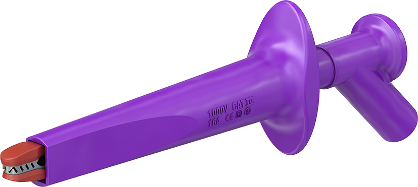 4 mm testclip met stalen kaken violet - AB200 violet