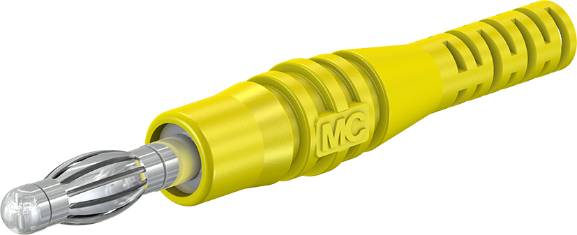 4 mm in-line plug yellow - L-400 yellow
