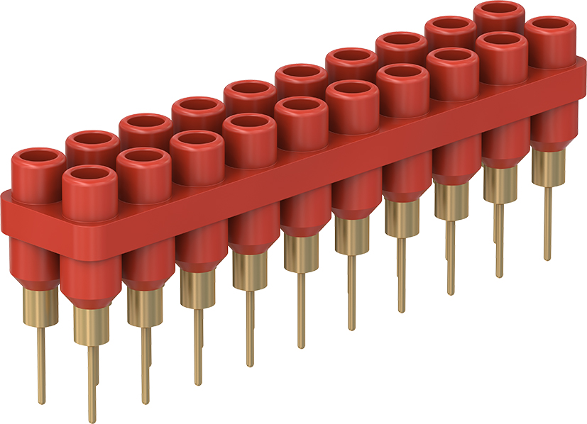 2 mm 20-polige stopcontactstrip rood - BL2-6/20-0,65 rood