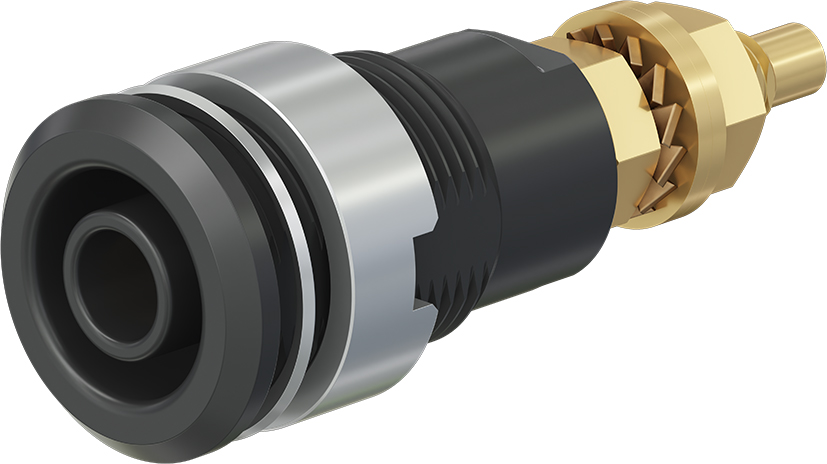 4 mm veiligheidssocket zwart - SLB4-G zwart
