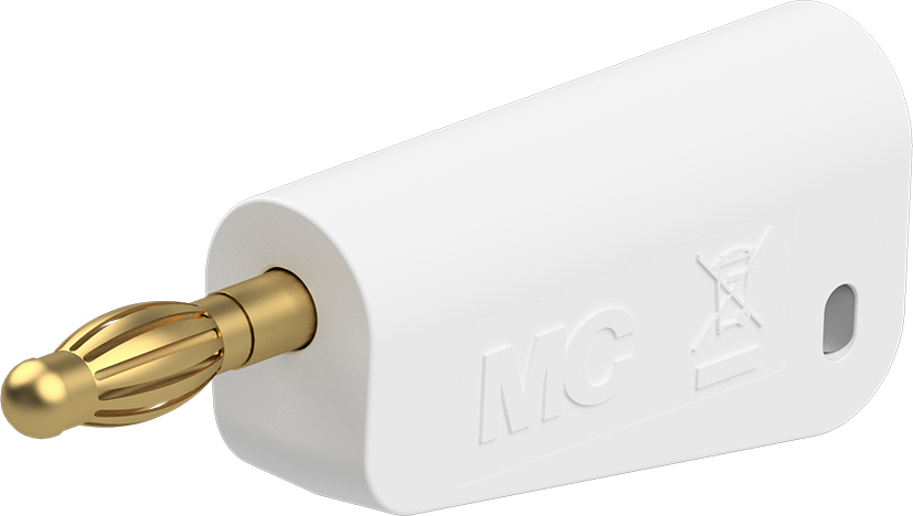 4 mm plug compleet wit - LQ-4A-39 wit