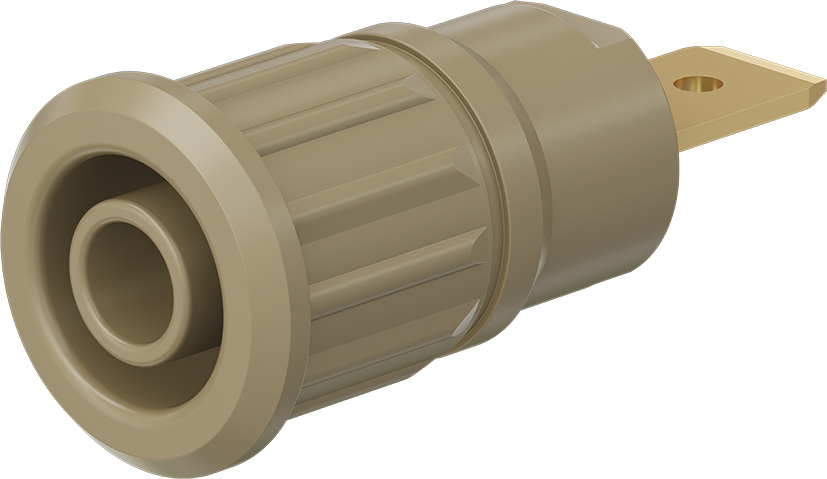 4 mm veiligheidscontact bruin - SEB4-F/6,3 bruin