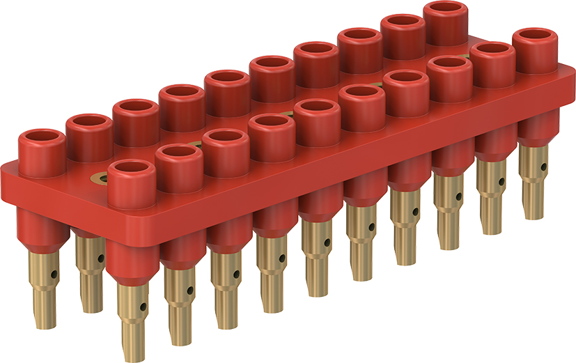 2 mm 20-polige stekkerstrip rood - BL2-12/20/A rood