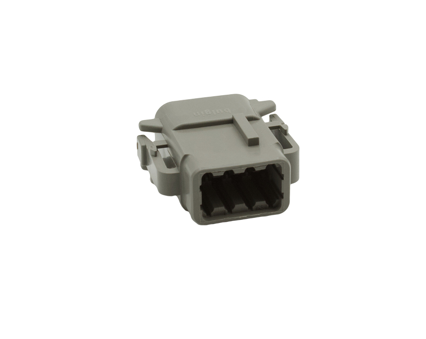 8 Contacts Female Miniature Rectangular Grey Connector
