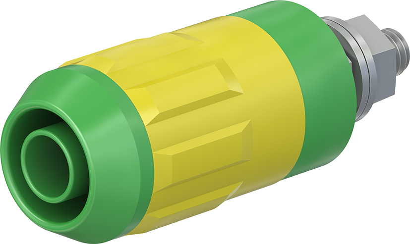 4 mm universele fitting groen/geel - XUB-G groen/geel