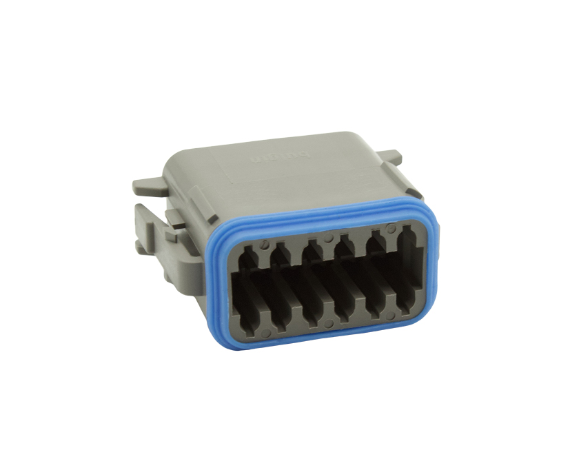 12 Contacts Male Standard Rectangular Grey Connector