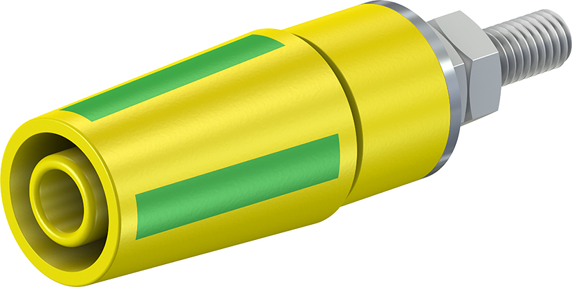 4 mm veiligheidssokkel groen/geel - SAB4-G/N-X groen/geel