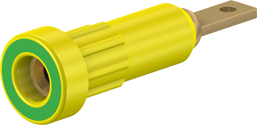 2 mm socket groen/geel - EB2 groen/geel