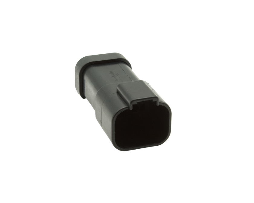 4 Contacts Female Standard Rectangular Black Connector - PEC