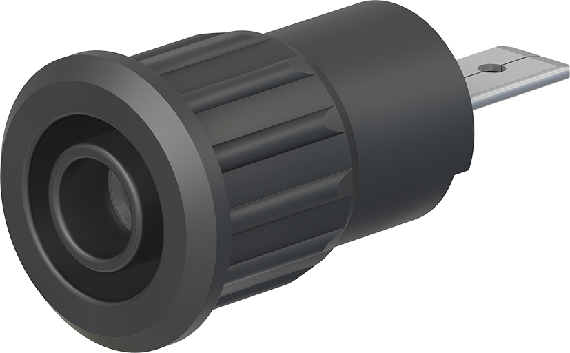 4 mm veiligheidscontact zwart - SEB4-F/A zwart