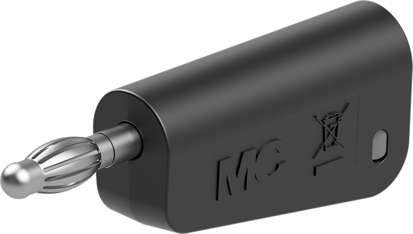 4 mm stekker compleet zwart - LM-4N-30 zwart