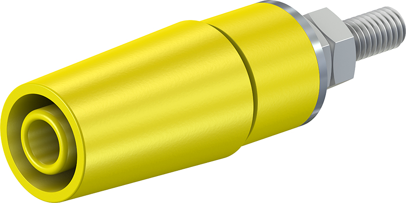 4 mm veiligheidssokkel geel - SAB4-G/N-X geel