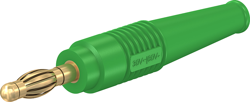 4 mm in-line stekker groen - L-41/A groen