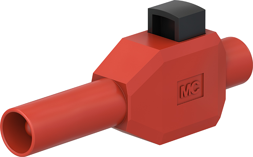 4 mm veiligheid clip-on stekker rood - SKLS4 rood