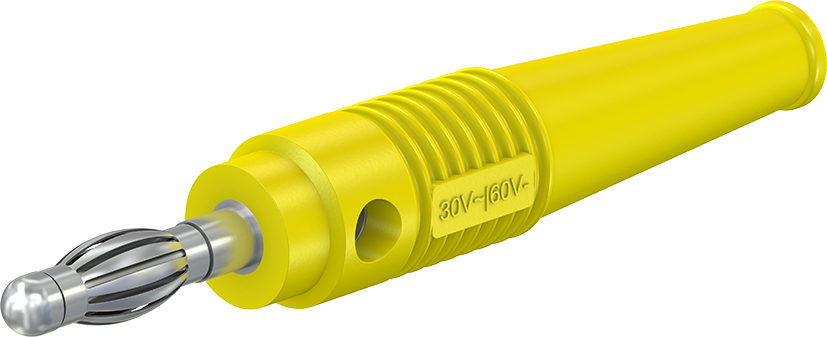 4 mm in-line stekker geel - L-41Q geel