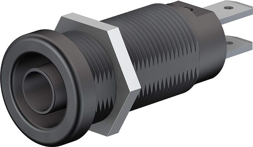 4 mm paneelmontage stopcontact zwart - XEB-1R zwart