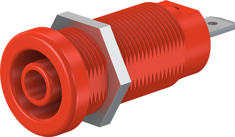 4 mm paneelmontage contactdoos rood - XEF-1R rood