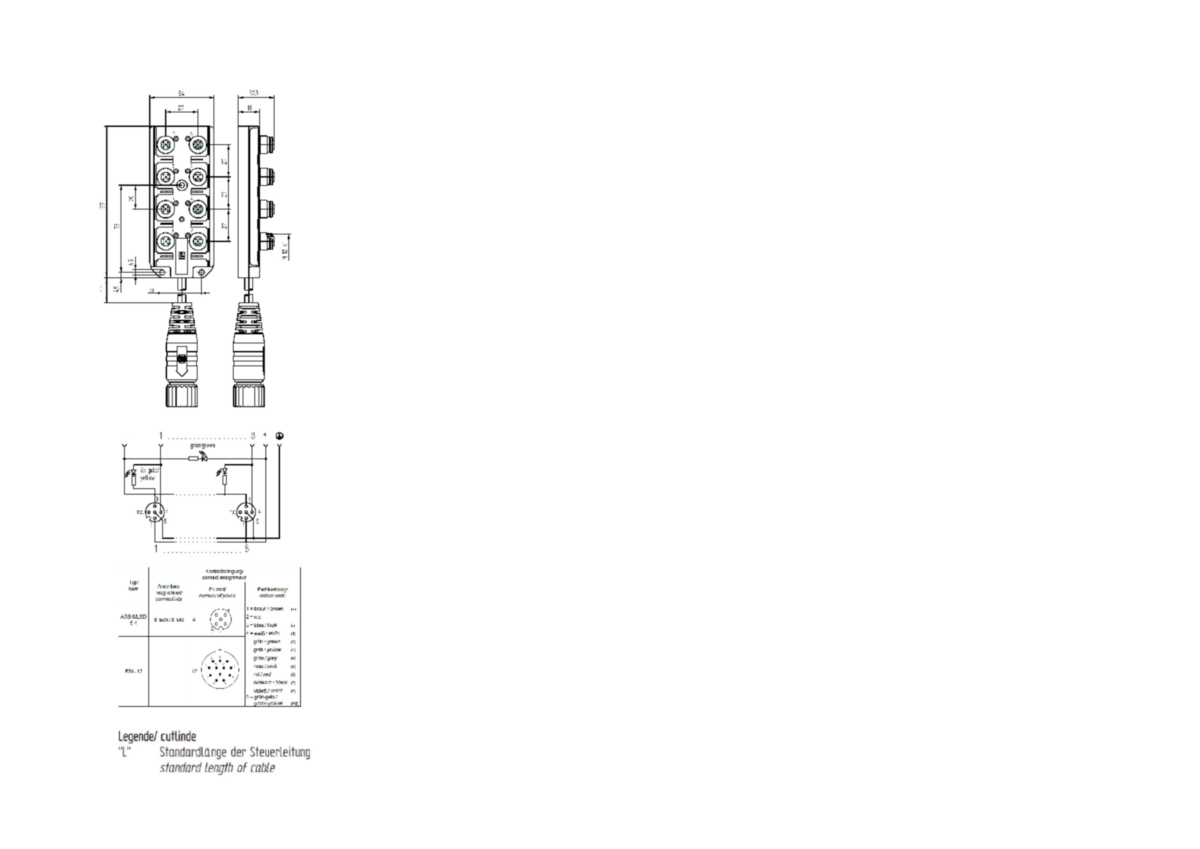 ASB with FIXCON connector, 8 ports, LED, M23 12-poles