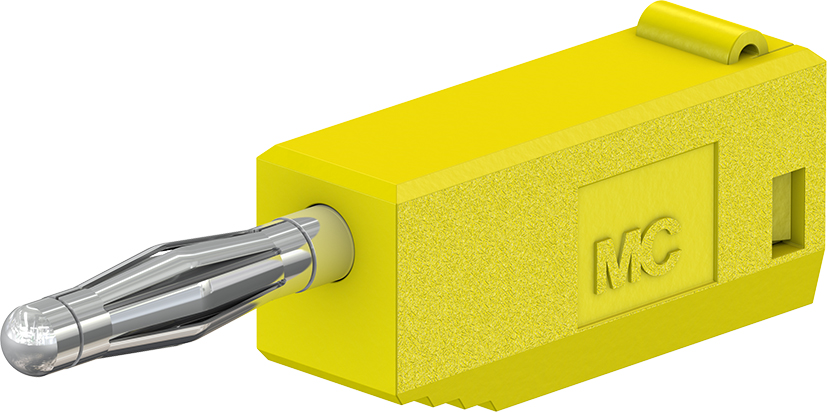 2 mm stekker compleet geel - SLS205-X geel
