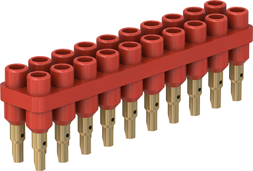 2 mm 20-polige stekkerstrip rood - BL2-6/20/A rood
