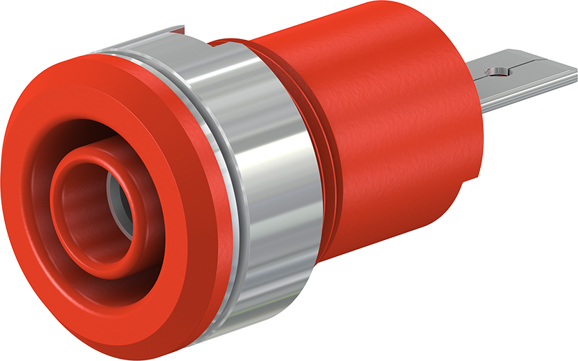 4 mm veiligheidscontactdoos rood - SLB4-F/A rood