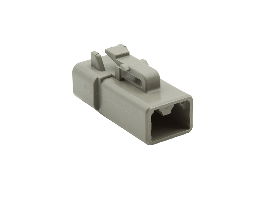 2 Contacts Male Power Rectangular Grey Connector