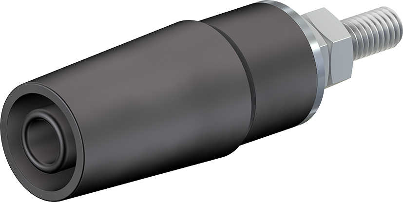 4 mm veiligheid stopcontact zwart - SAB4-G/N-X zwart