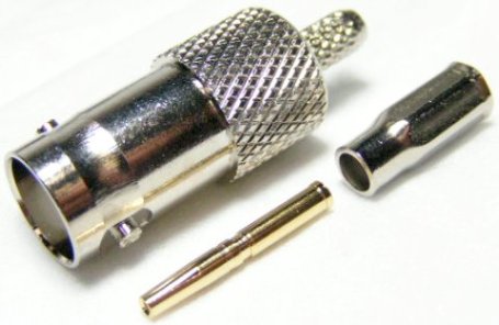 BNC connector vrouwelijk Crimp RG179