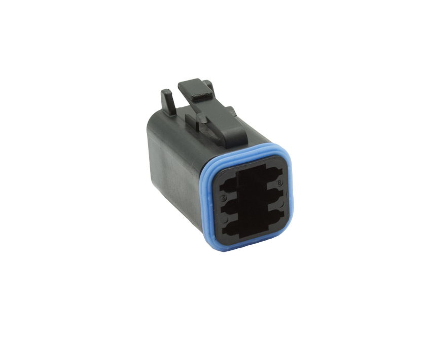 6 Contacts Male Standard Rectangular Black Connector