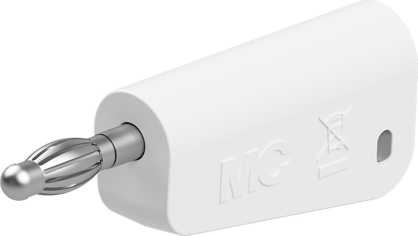 4 mm stekker compleet wit - LM-4N-30 wit