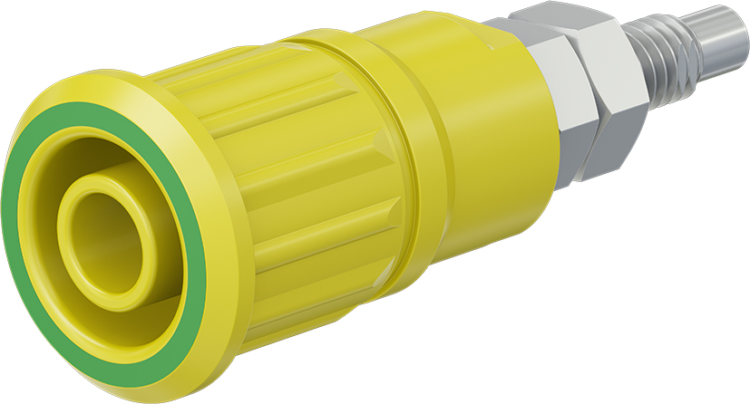 4 mm veiligheidssokkel groen/geel - SEB4-G/N-X groen/geel