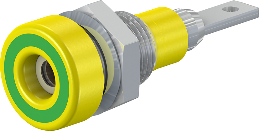 2 mm fitting groen/geel - LB-IF2R groen/geel - zeskantmoer