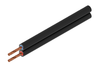 TPE dubbele draden PLAST-ZW 0,75 zwart (100 meter)