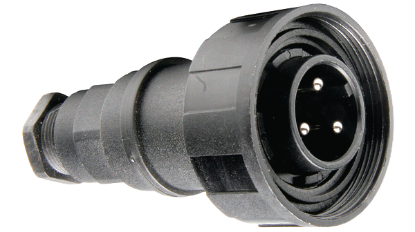Cable Connector 3 pole male staight IP69K