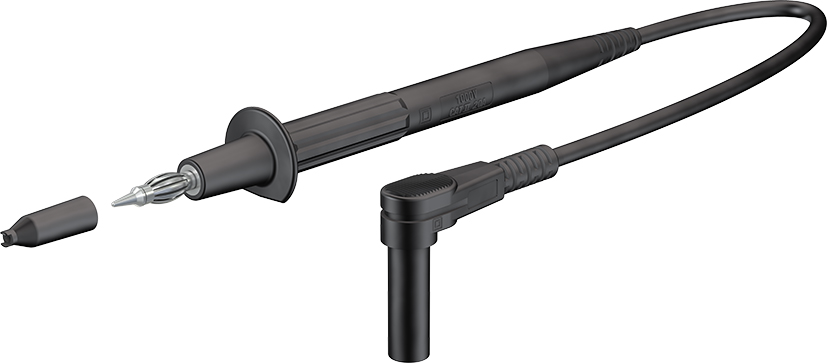 4 mm veiligheidstestkabel 150 cm zwart - XPF-484 zwart