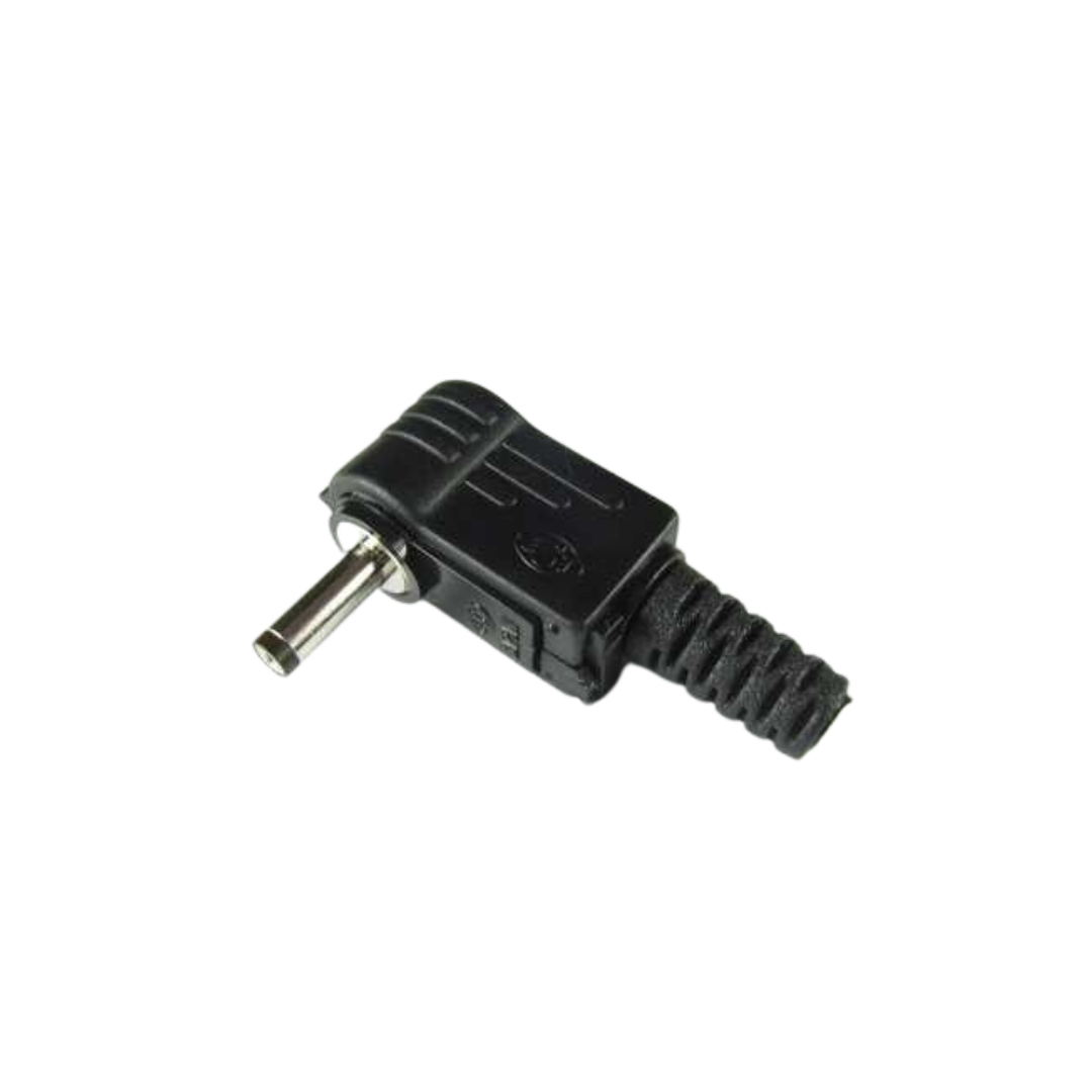 Voedingsstekker, hoekige uitvoering, met soldeer ogen Ø 3,0 x 1,1 mm