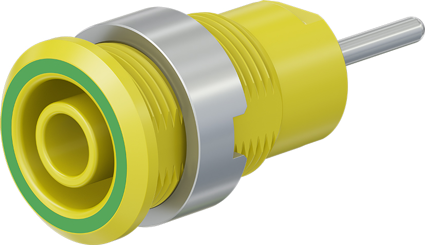 4 mm veiligheidssokkel groen/geel - SLB4-R/N-X groen/geel
