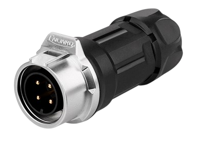LP16 4-pins mannelijke in-line ontvanger Quick lock IP67 kunststof+metaal stekker