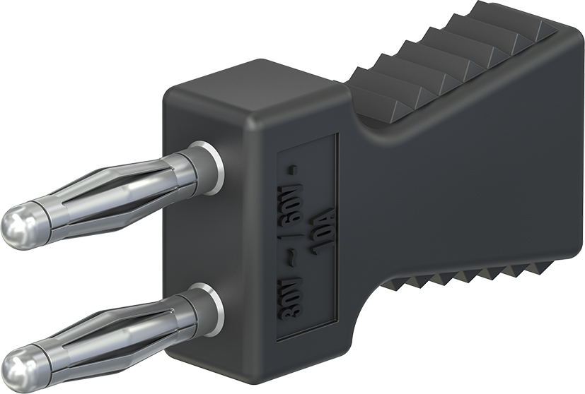 2 mm aansluitstekker zwart - KS2-6L/N zwart
