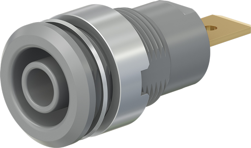 4 mm veiligheidscontact grijs - SLB4-F6,3 grijs