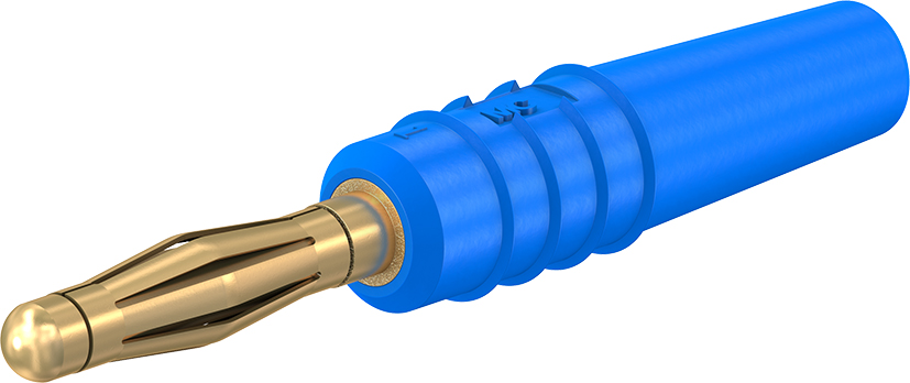 2 mm stekker compleet blauw - SLS205-L blauw