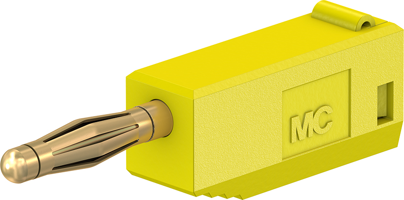 2 mm stekker compleet geel - SLS205 geel